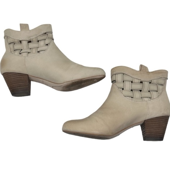 Corso Como Bueno Booties Boho Size 8.5 Beige Weave Ankle Boots Western Rodeo - Picture 11 of 12